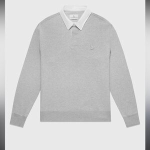 Gray Long-Sleeve Polo Shirt with matching shorts